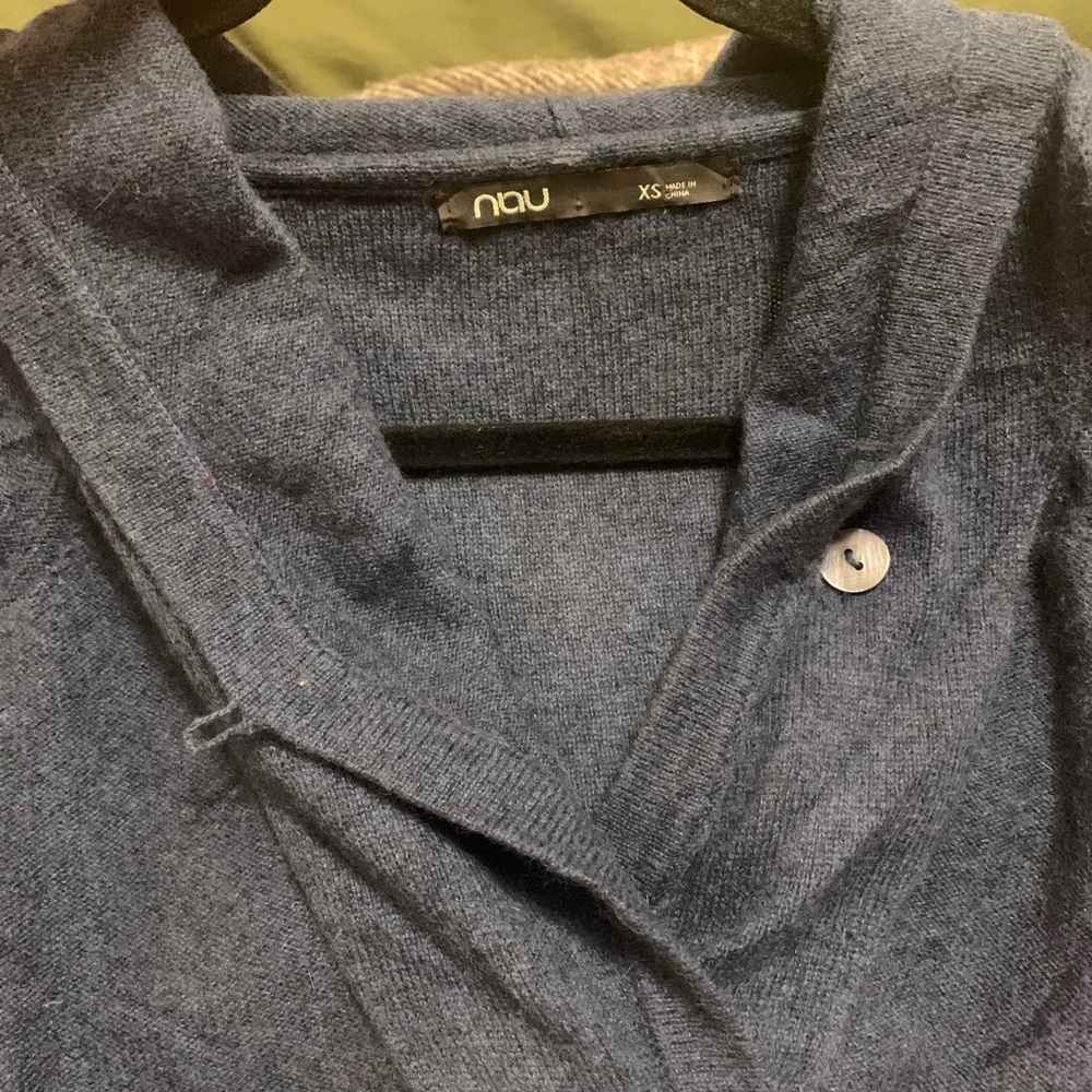 Nau Deep Blue cashmere hoodie, XS